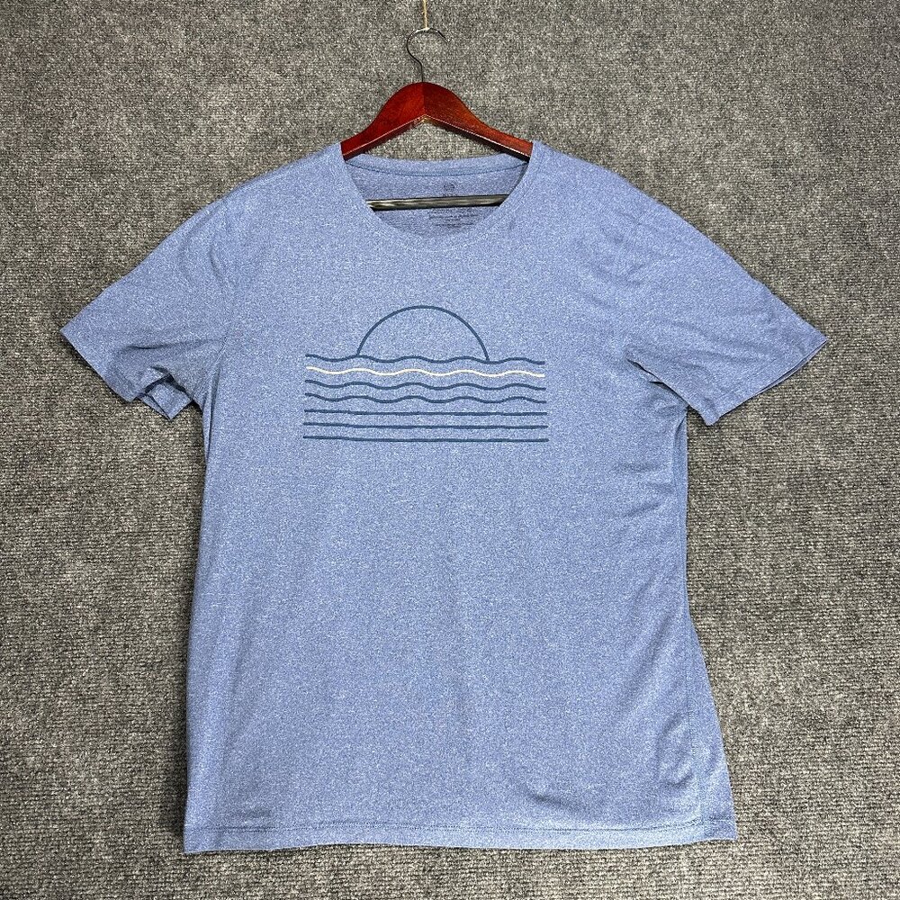 RISE Tee Shirt Mens Medium Blue Cotton Short Sleeve Crew Neck Graphic Tee